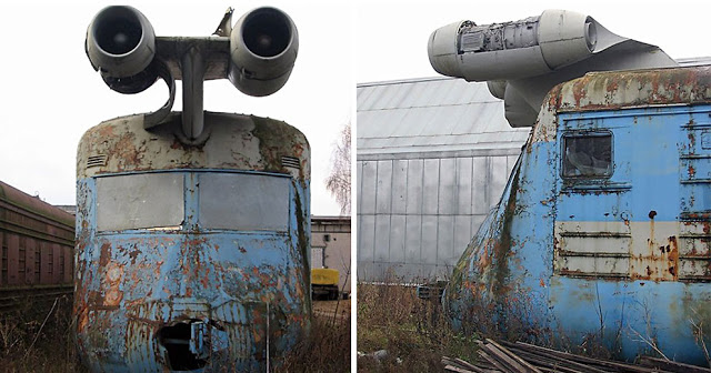 Penampakan Kereta Api Jet Peninggalan Uni Soviet 