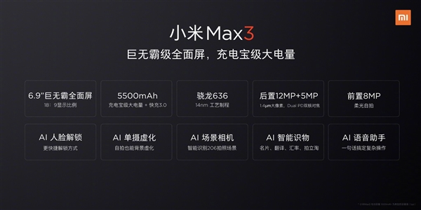 Memiliki 3 Varian Warna, Ini Spesifikasi Xiaomi Mi Max 3