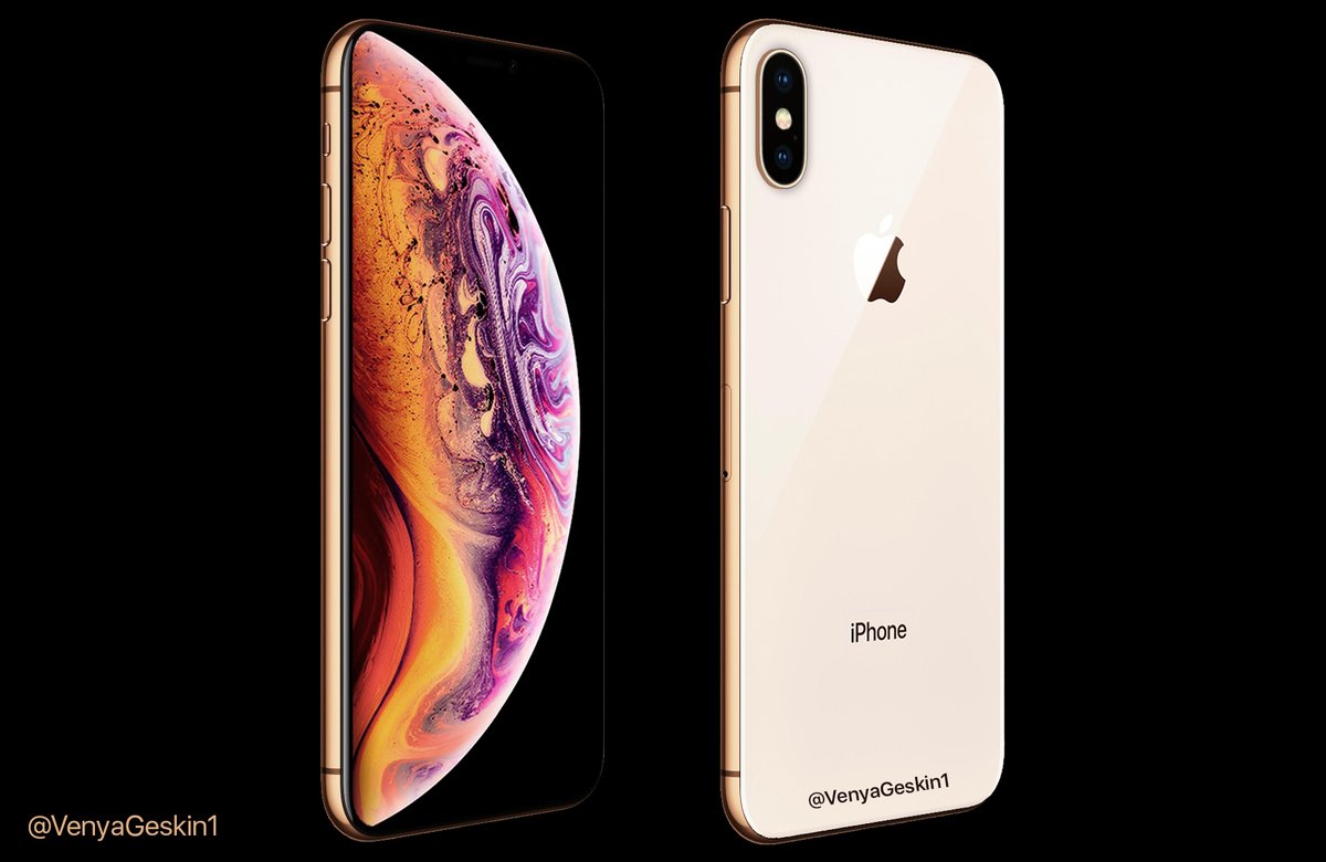 Bocoran Penampakan Render iPhone XS Berponi Warna Gold